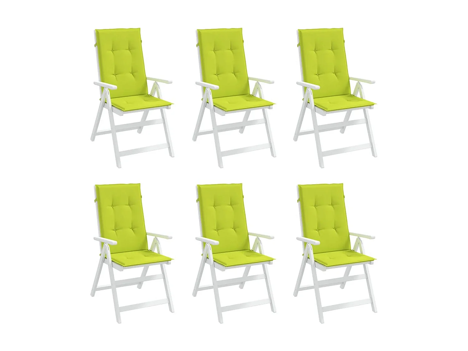 Coussins de chaise de jardin à dossier haut Lot de 6 vert vif OFR46540