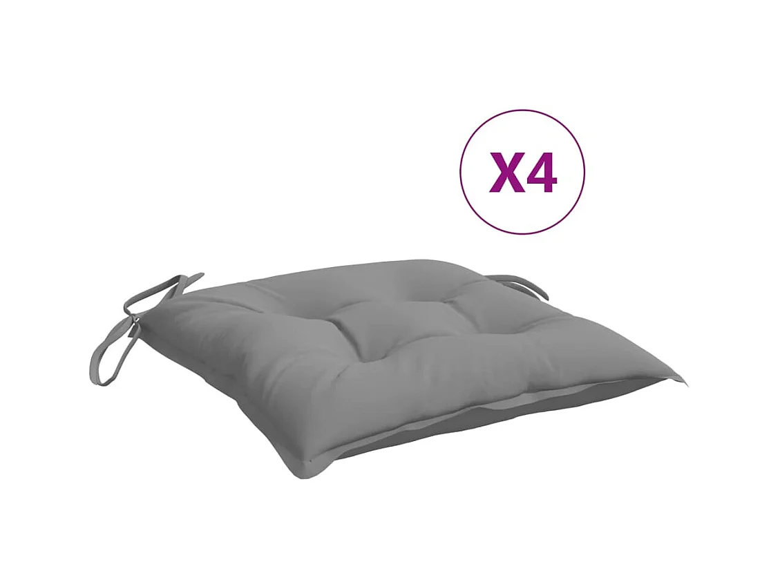 Stoelkussens 4 st 40x40x7 cm oxford stof grijs NL562810