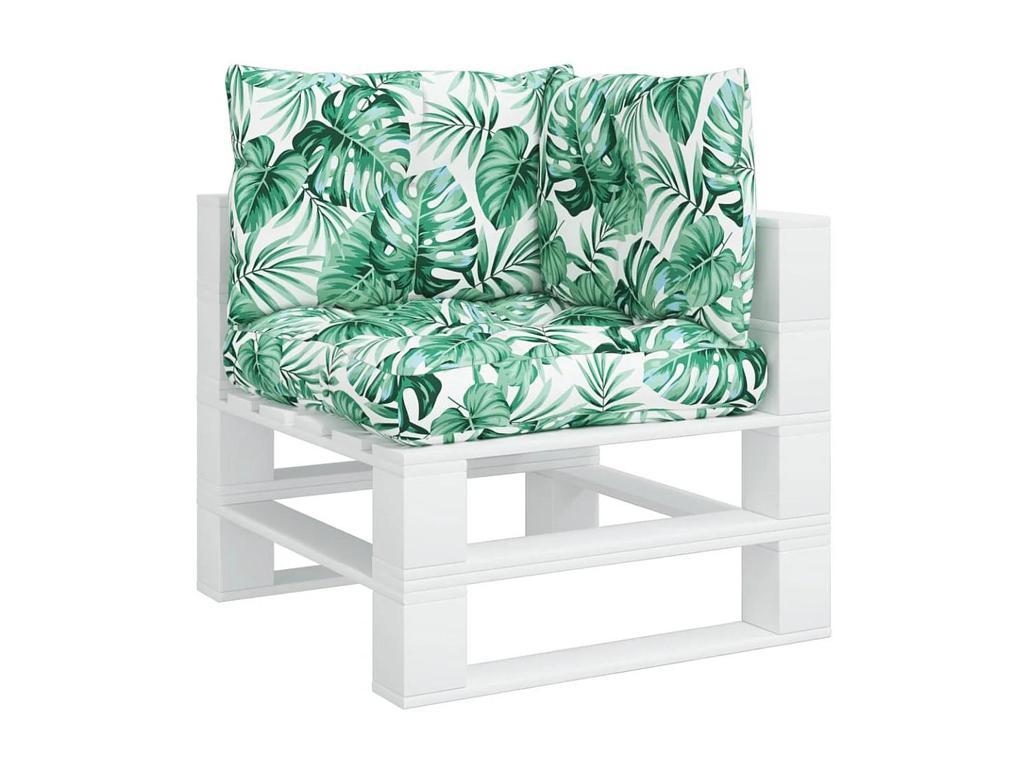 Coussins de palette 3 pcs motif de feuilles tissu OFR44707