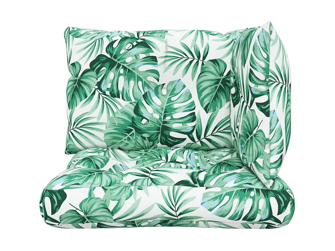 Coussins de palette 3 pcs motif de feuilles tissu OFR44707