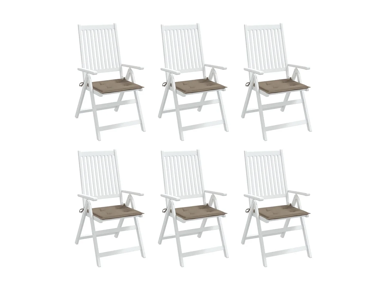 Tuinstoelkussens 6 st 50x50x3 cm oxford stof taupe NL875306