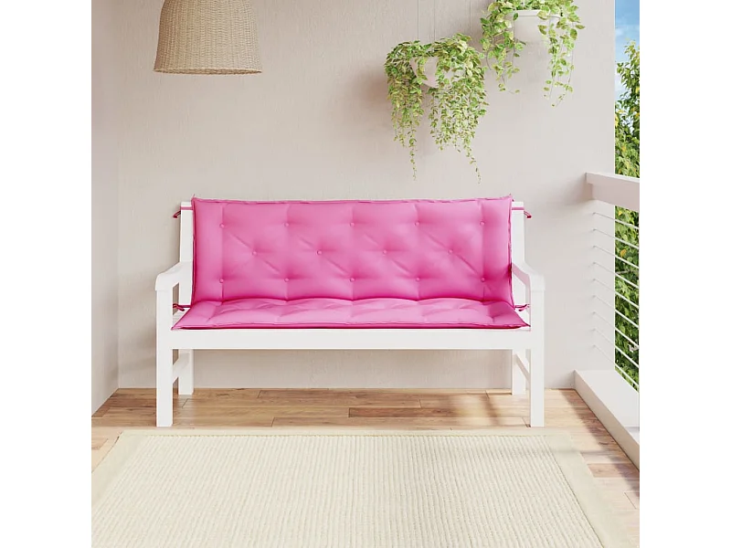 Almofadões p/ banco de jardim 2 pcs 150x50x7 cm tecido rosa PT689212