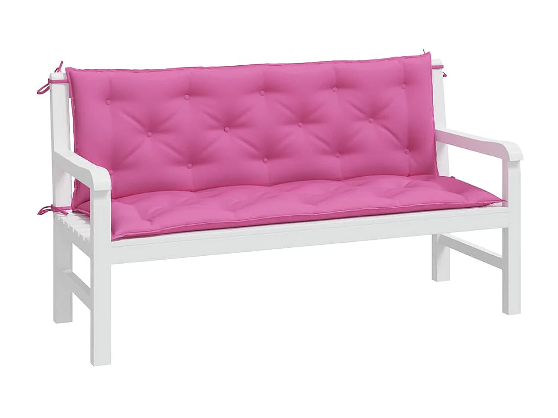 Coussins de banc de jardin Lot de 2 rose 150x50x7 cm tissu OFR70514