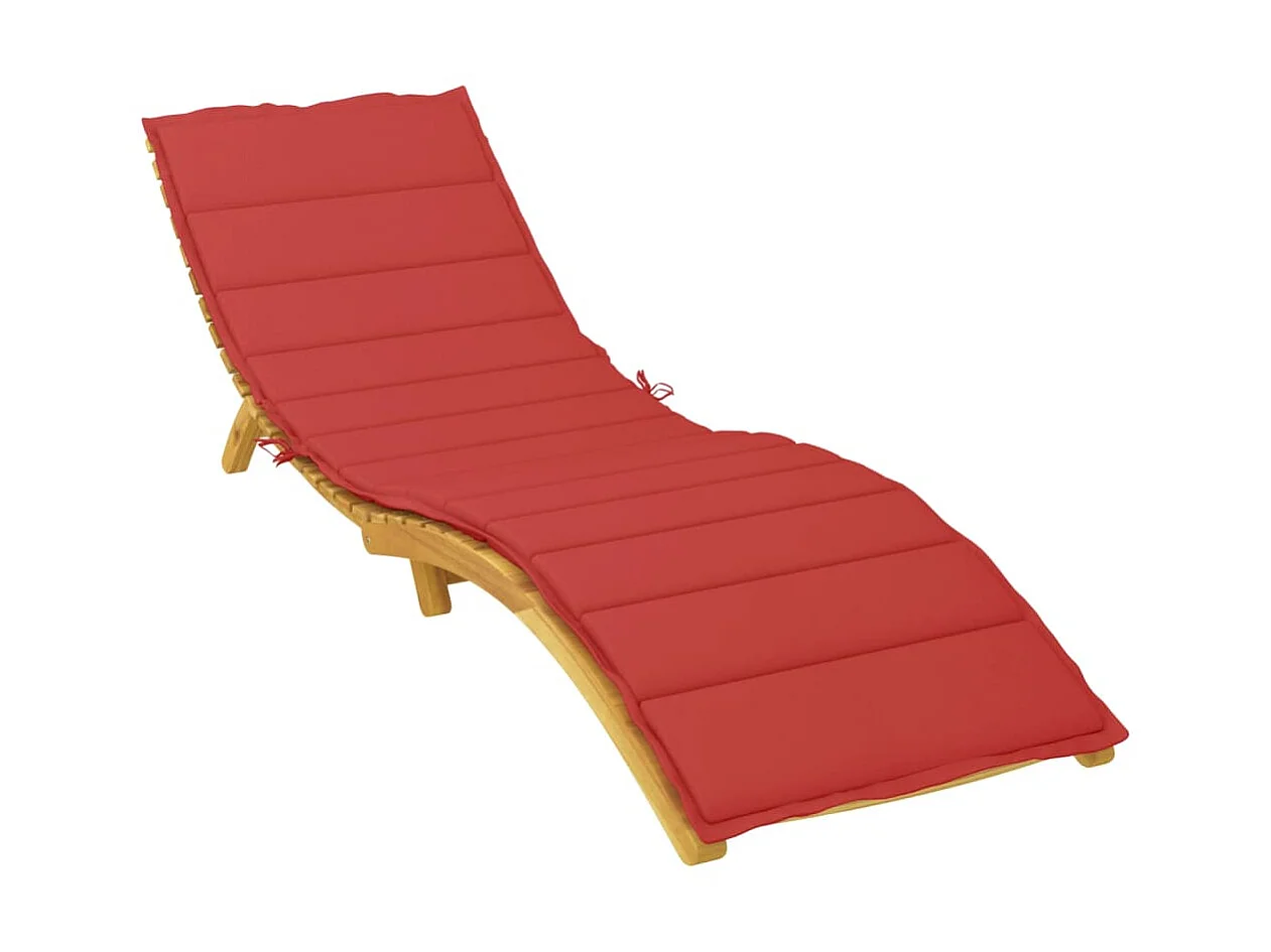 Cojín de tumbona de tela Oxford rojo 200x70x3 cm ES316165