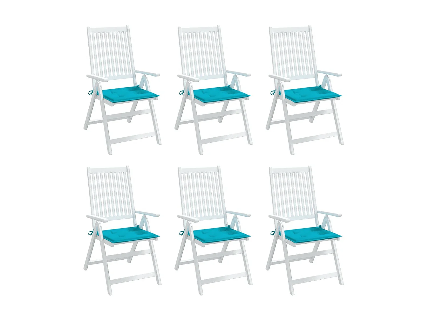 Coussins de chaise de jardin Lot de 6 turquoise 50x50x3cm tissu OFR17044