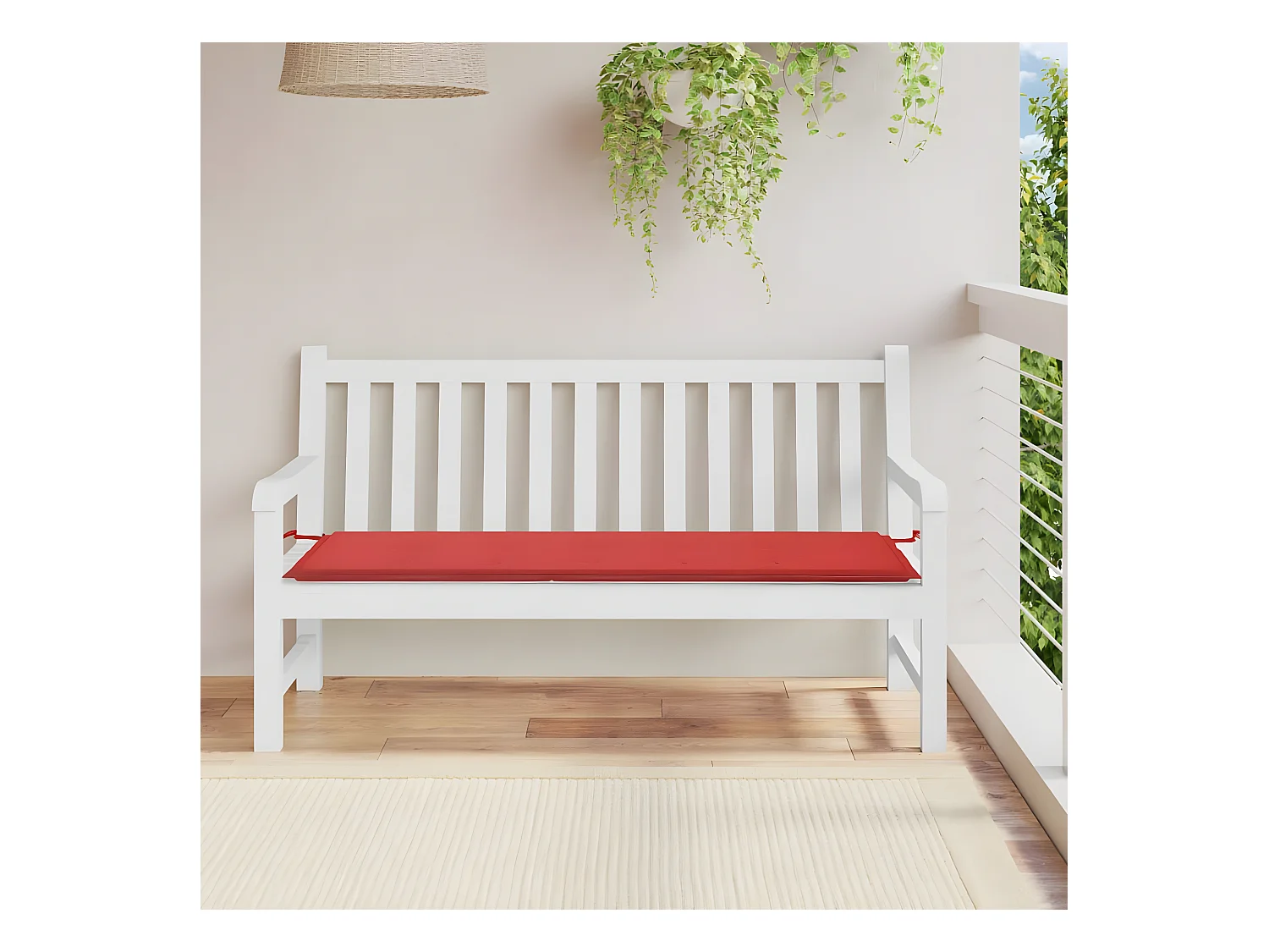 Coussin de banc de jardin rouge 150x50x3 cm tissu oxford OFR88171