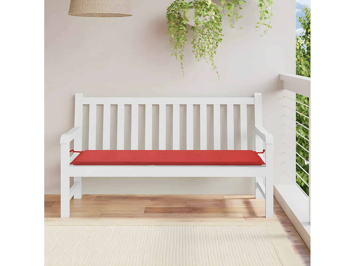 Coussin de banc de jardin rouge 150x50x3 cm tissu oxford OFR88171