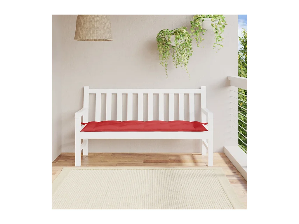 Coussin de banc de jardin rouge 150x50x7 cm tissu oxford OFR47674