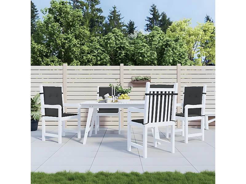 Almofadões lombares p/ cadeiras de jardim 4pcs oxford preto PT667478