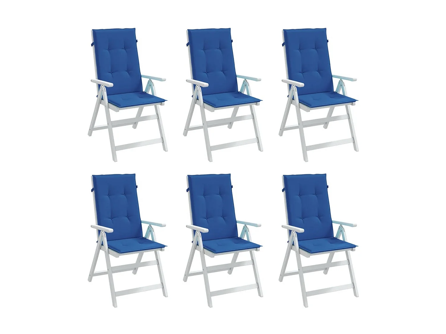 Coussins de chaise de jardin à dossier haut Lot de 6 bleu royal OFR93299