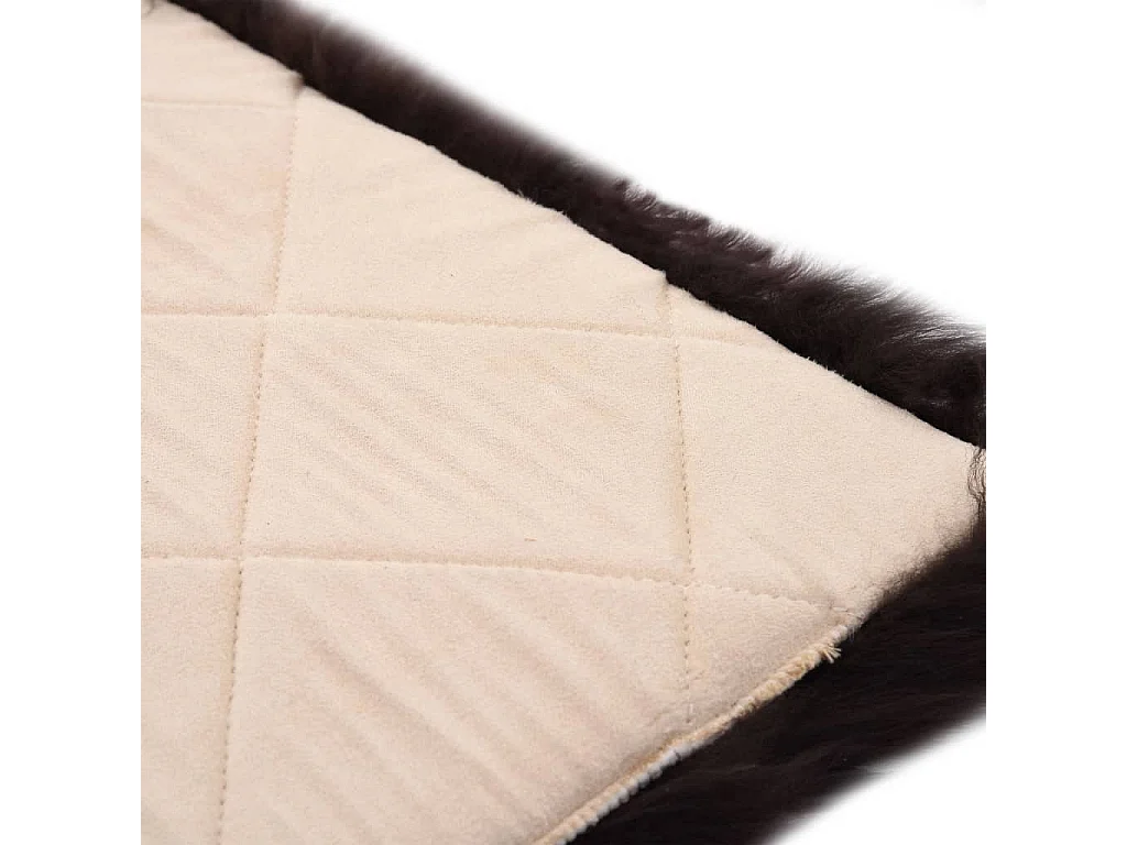 Coussins de chaise 2pcs Marron 40x40cm Peau de mouton véritable OFR72762