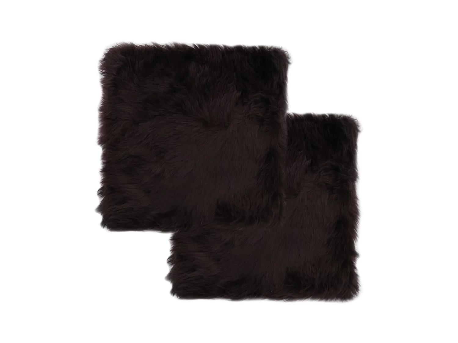 Coussins de chaise 2pcs Marron 40x40cm Peau de mouton véritable OFR72762