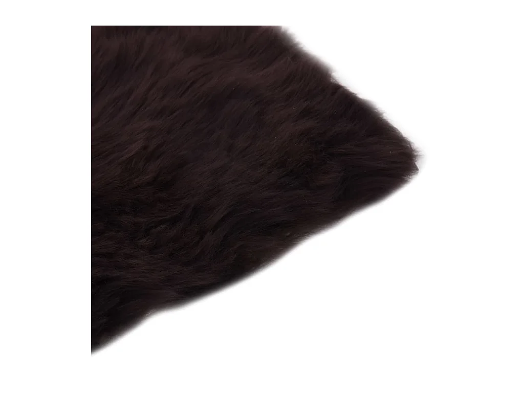 Stoelkussens 2 st 40x40 cm echt schapenvacht bruin NL436547