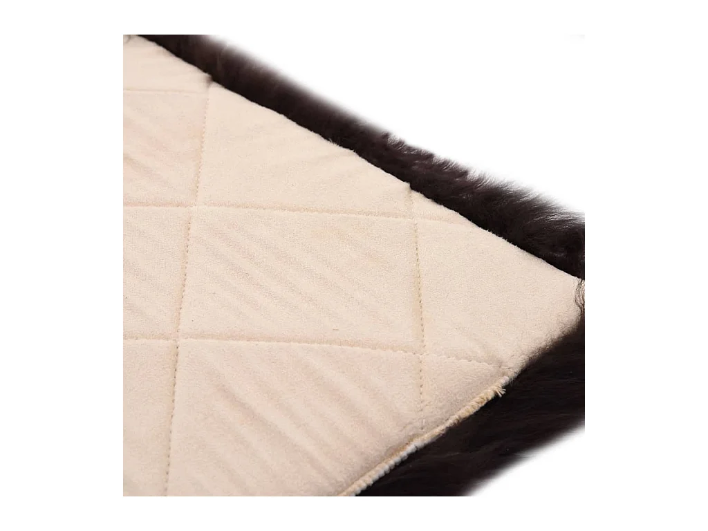 Stoelkussens 2 st 40x40 cm echt schapenvacht bruin NL436547