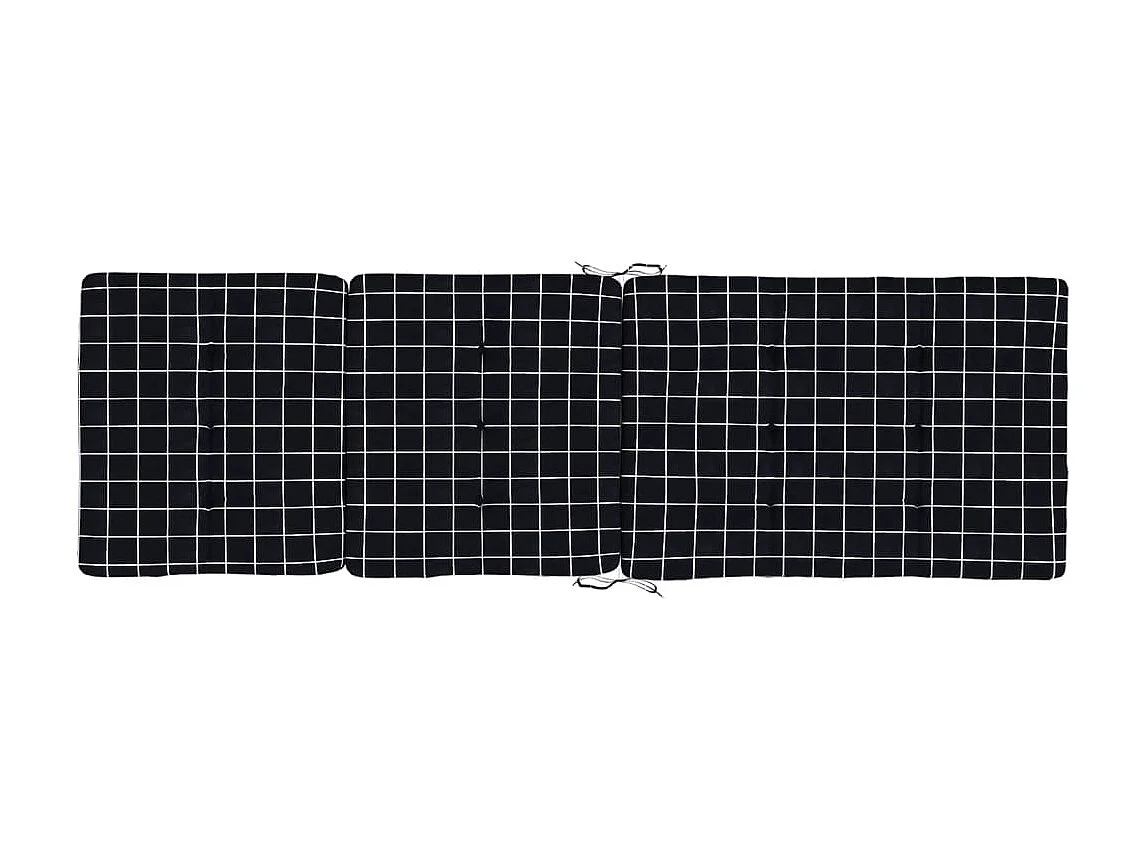 Coussins de chaise longue Lot de 2 noir motif à carreaux OFR92013