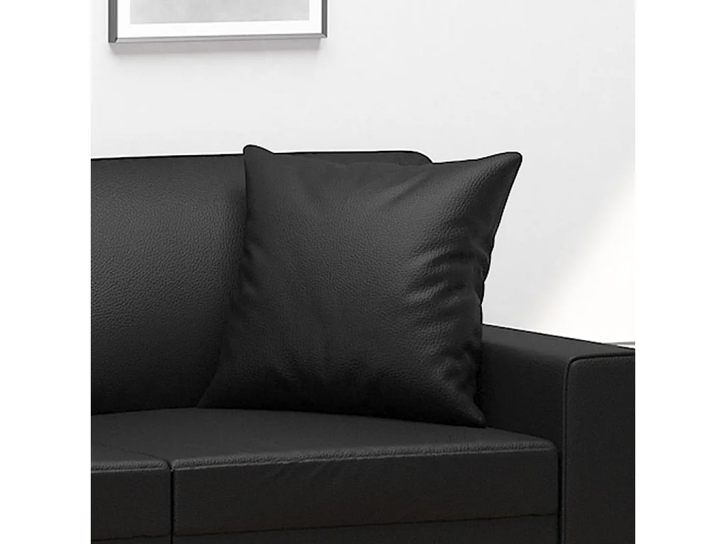 Coussins décoratifs 2 pcs Noir 40x40 cm Similicuir OFR87642