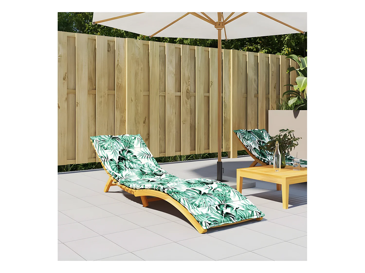 Coussin de chaise longue motif de feuilles tissu oxford OFR52525