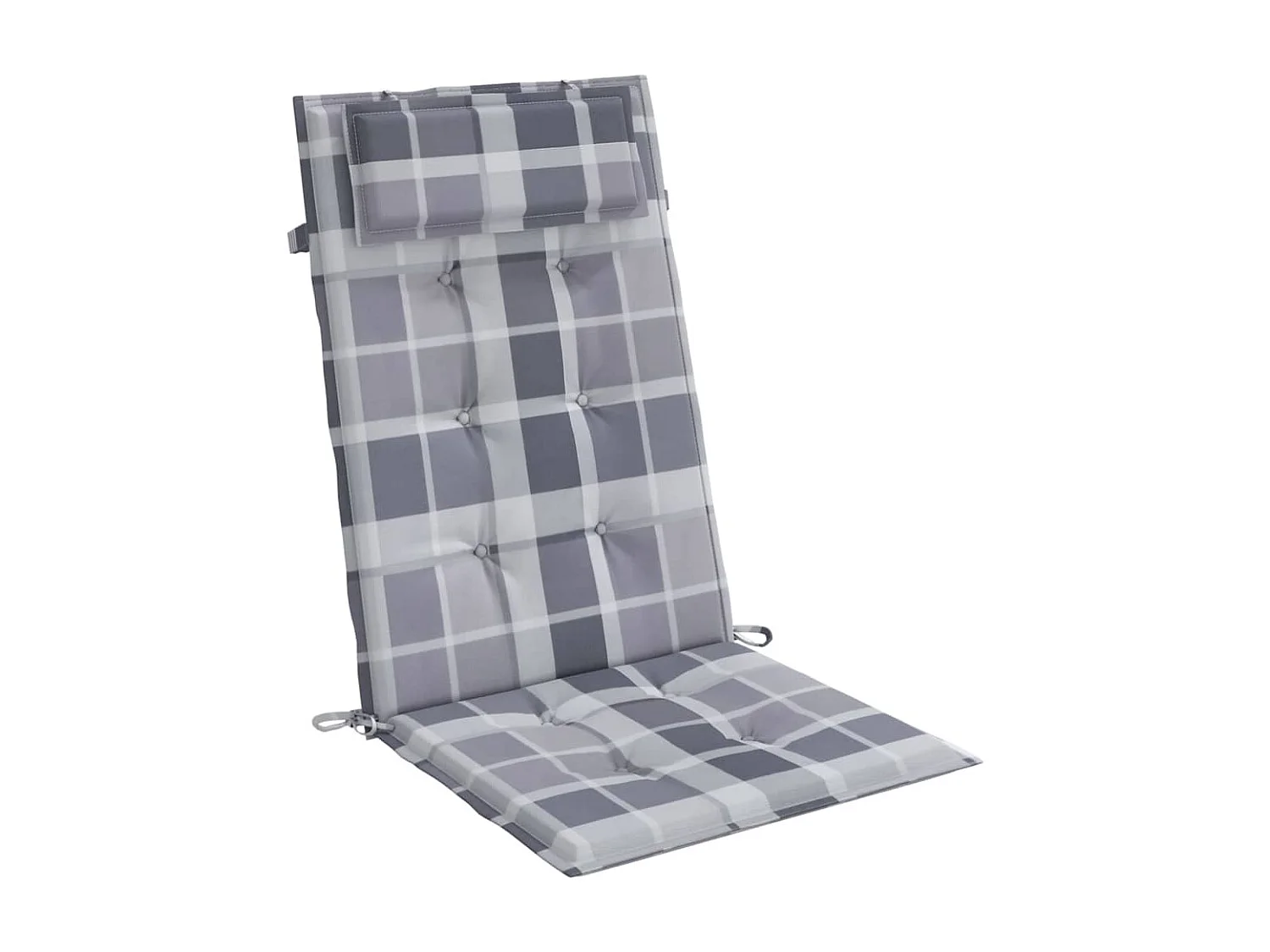 Coussins de chaise à dossier haut Lot de 6 carreaux gris OFR31787
