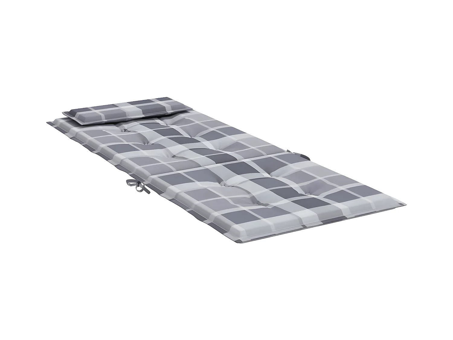 Stoelkussens 6 st hoge rug ruitpatroon oxford stof grijs NL469127
