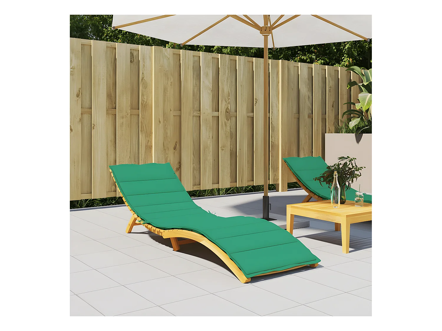 Coussin de chaise longue vert 200x50x3 cm tissu oxford OFR96718