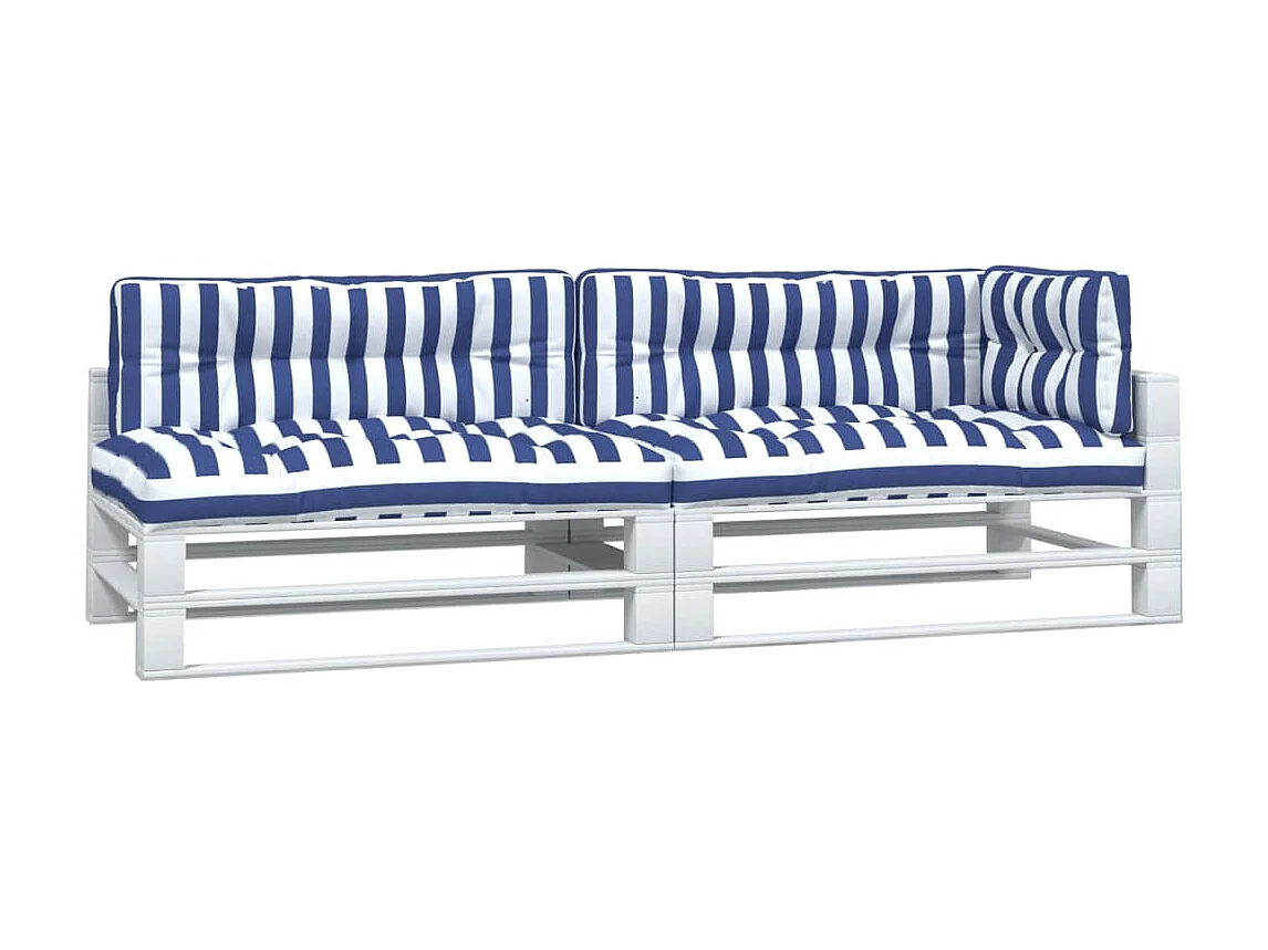 Coussins de palette Lot de 5 rayures bleues et blanches tissu OFR17220