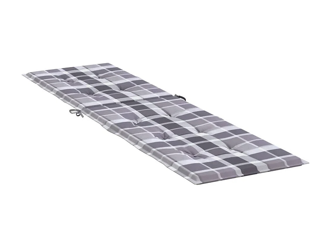 Coussin de chaise de terrasse carreaux gris (75+105)x50x3 cm OFR80128