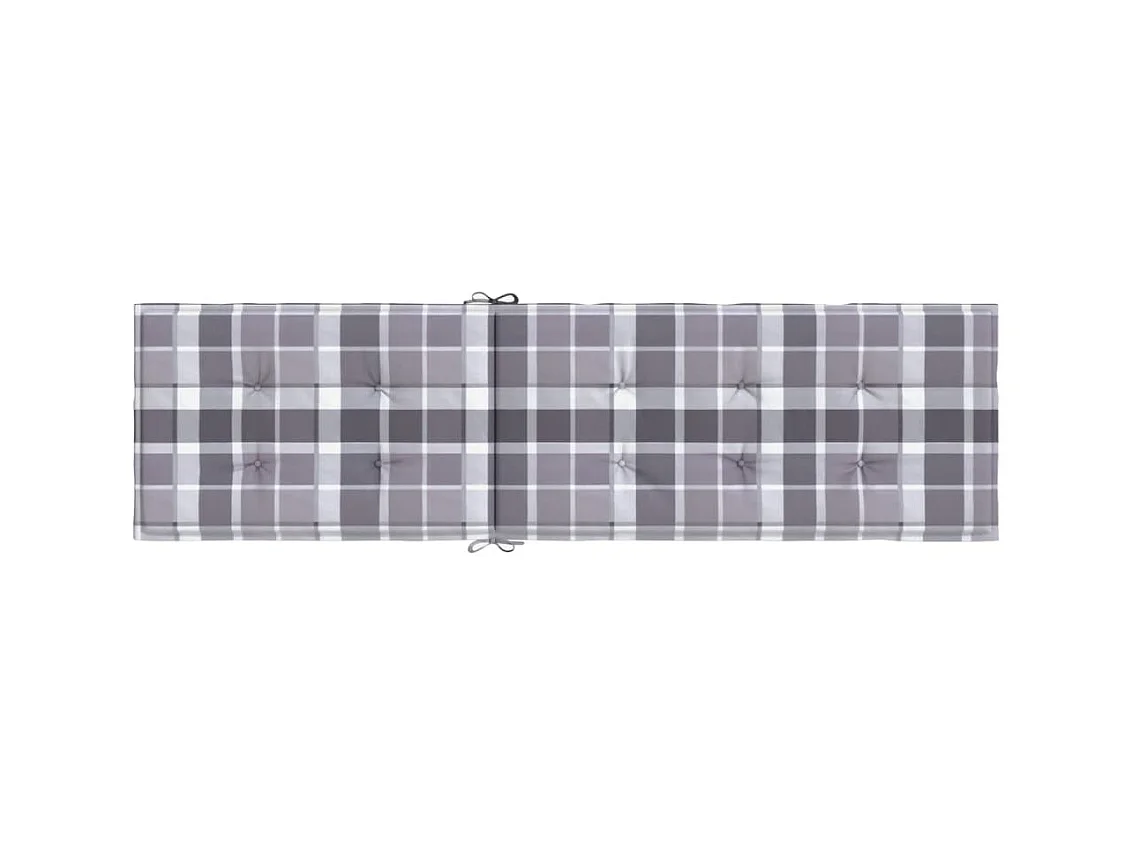 Cojín para tumbona estampado a cuadros grises (75+105)x50x4 cm ES758722