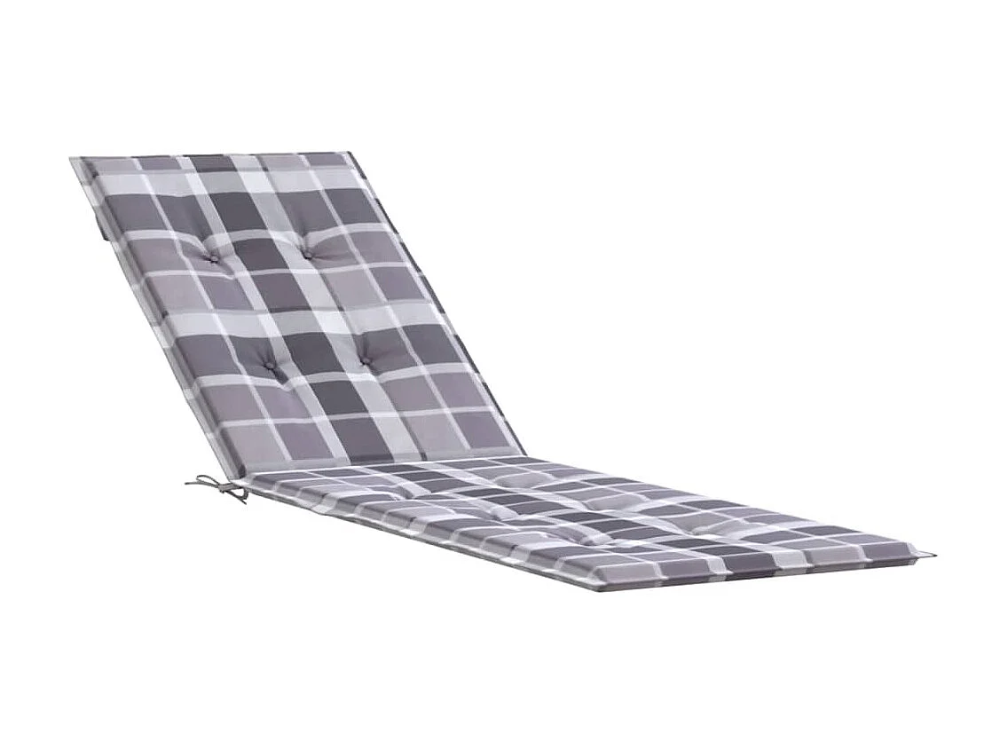 Coussin de chaise de terrasse carreaux gris (75+105)x50x3 cm OFR80128