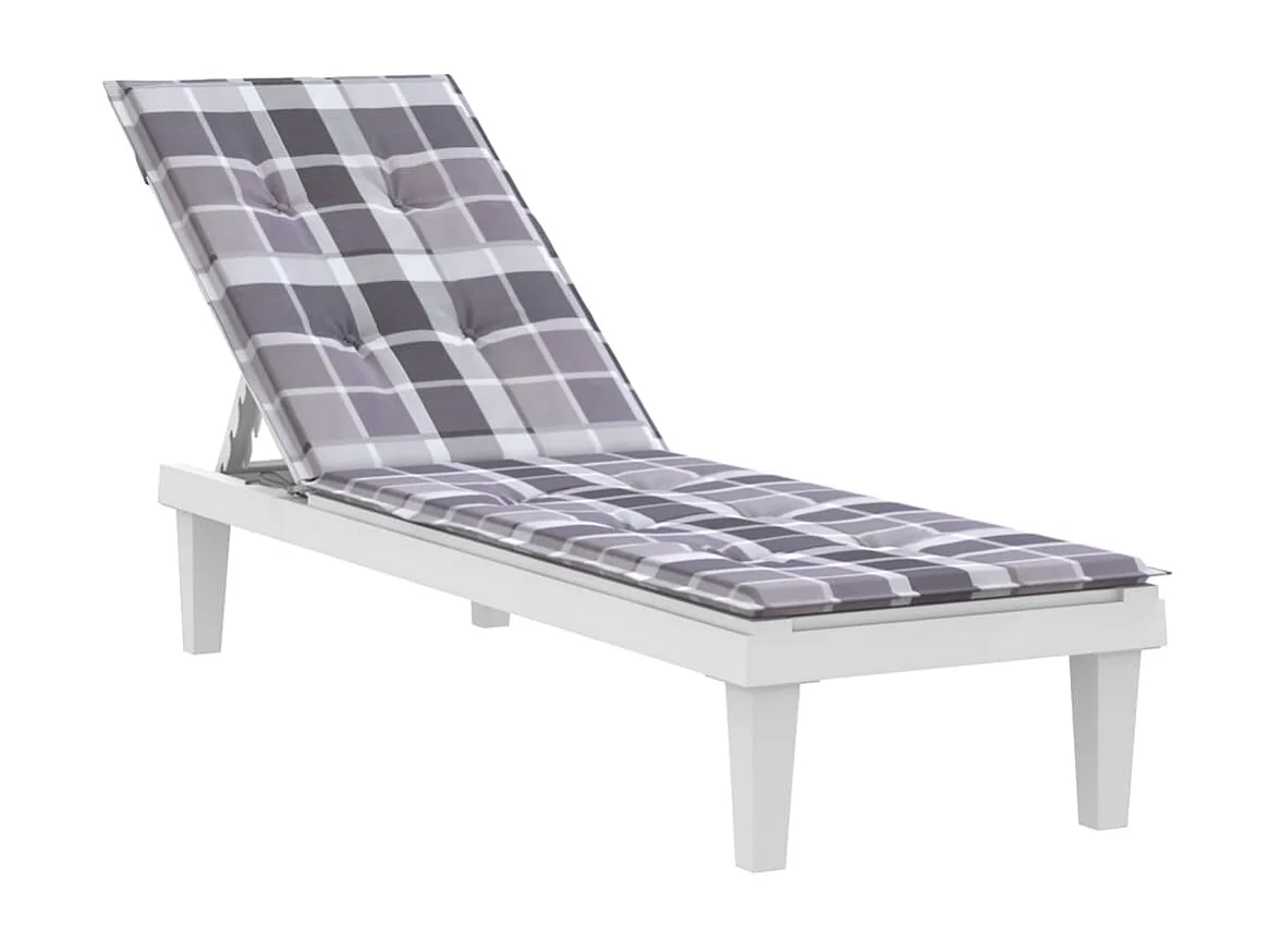 Coussin de chaise de terrasse carreaux gris (75+105)x50x3 cm OFR80128