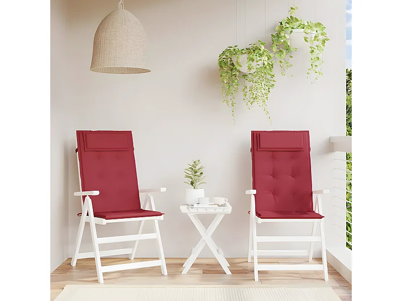 Coussins de chaise à dossier haut Lot de 2 rouge bordeaux OFR76715