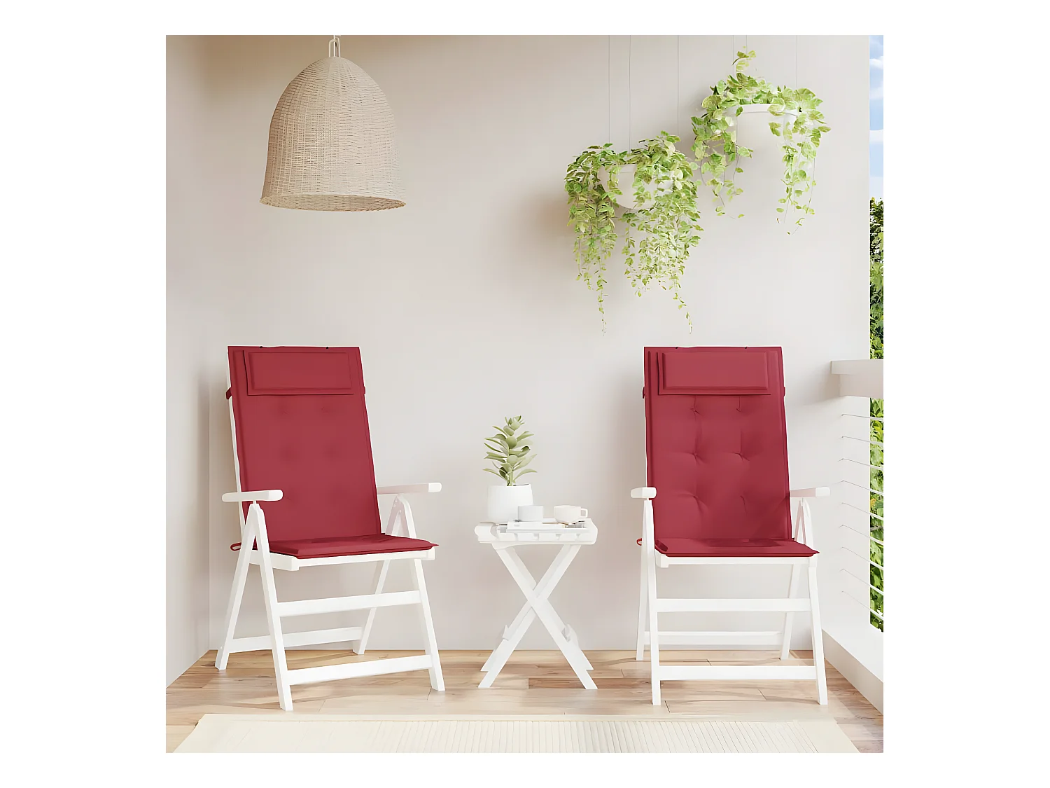 Coussins de chaise à dossier haut Lot de 2 rouge bordeaux OFR76715