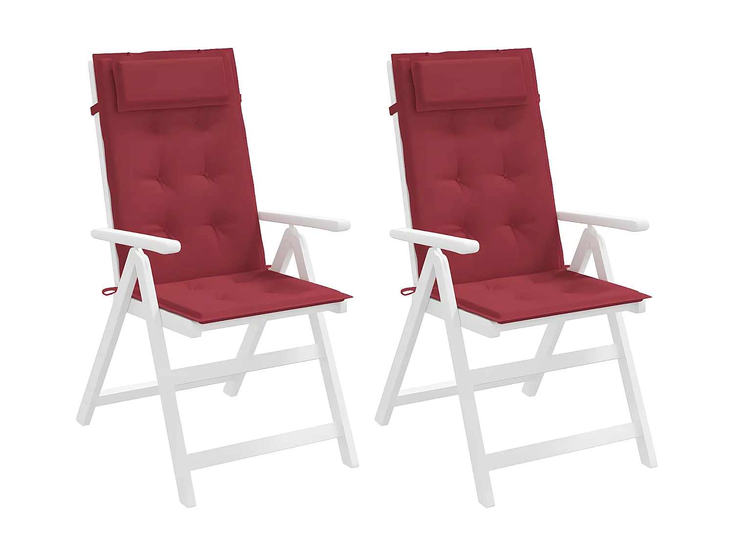 Coussins de chaise à dossier haut Lot de 2 rouge bordeaux OFR76715