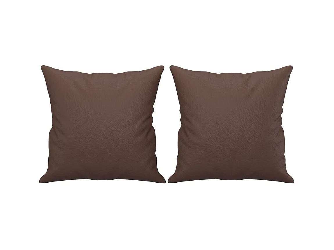 Coussins décoratifs 2 pcs Marron 40x40 cm Similicuir OFR17327