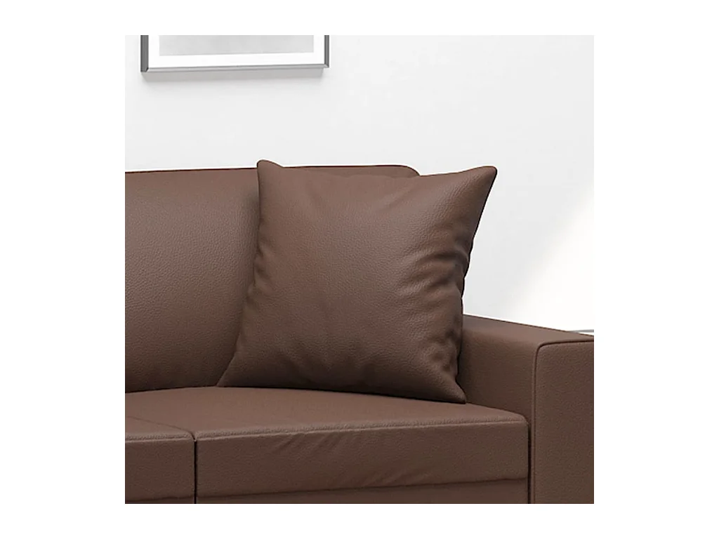 Coussins décoratifs 2 pcs Marron 40x40 cm Similicuir OFR17327