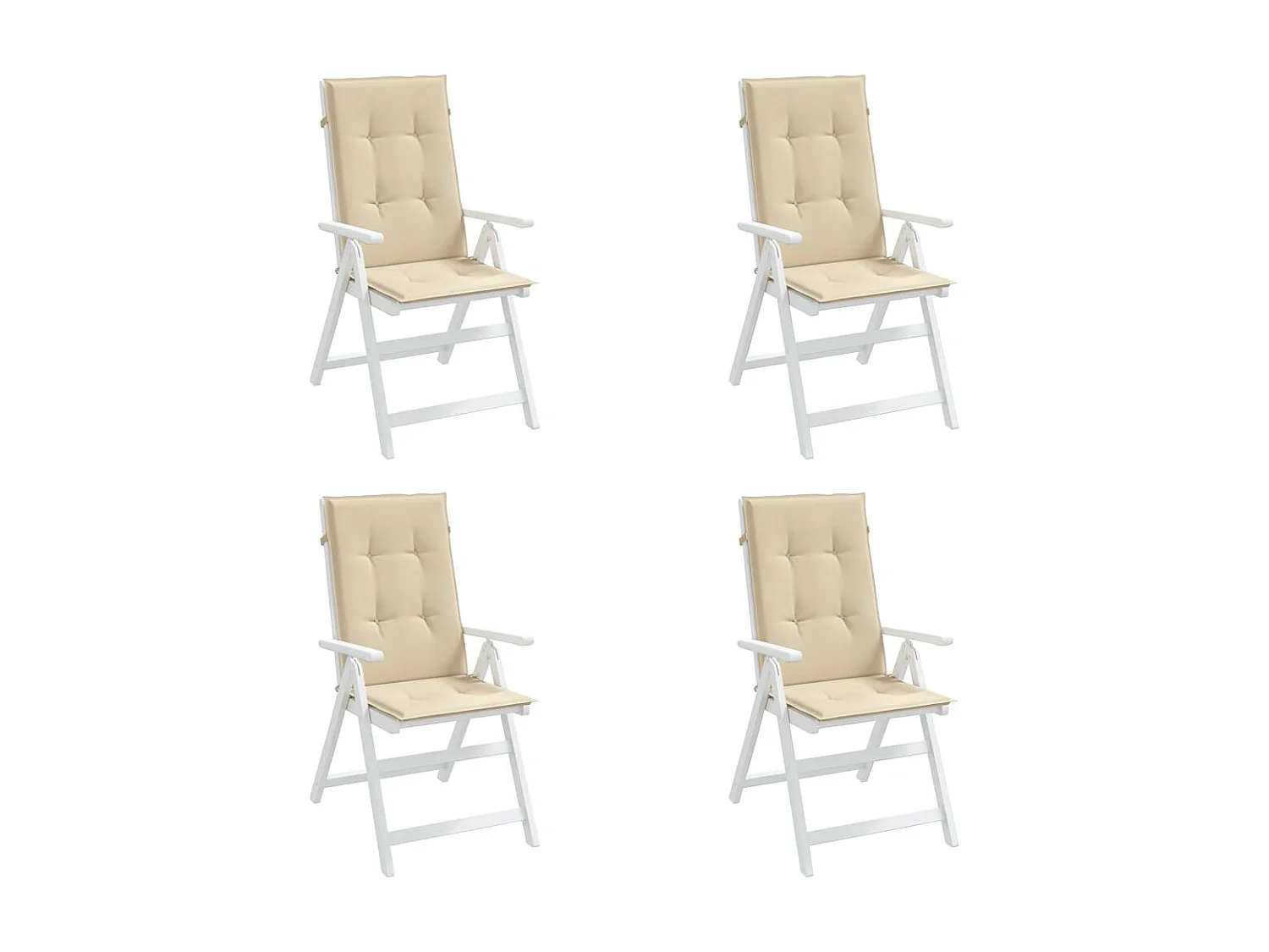 Coussins de chaise de jardin dossier haut Lot de 4 beige tissu OFR35001