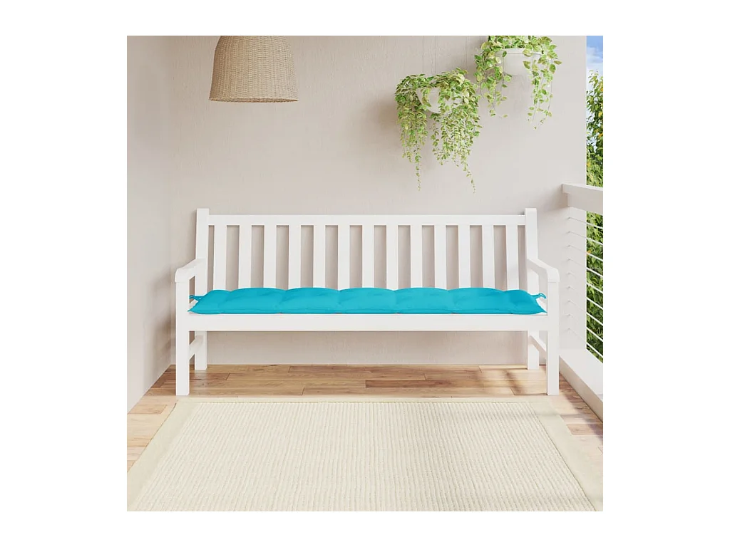 Tuinbankkussen 180x50x7 cm oxford stof turquoise NL168395