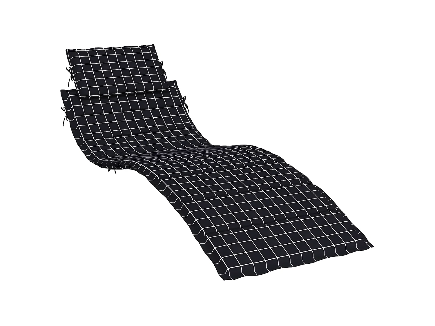 Coussin de chaise longue motif à carreaux noir tissu oxford OFR65199