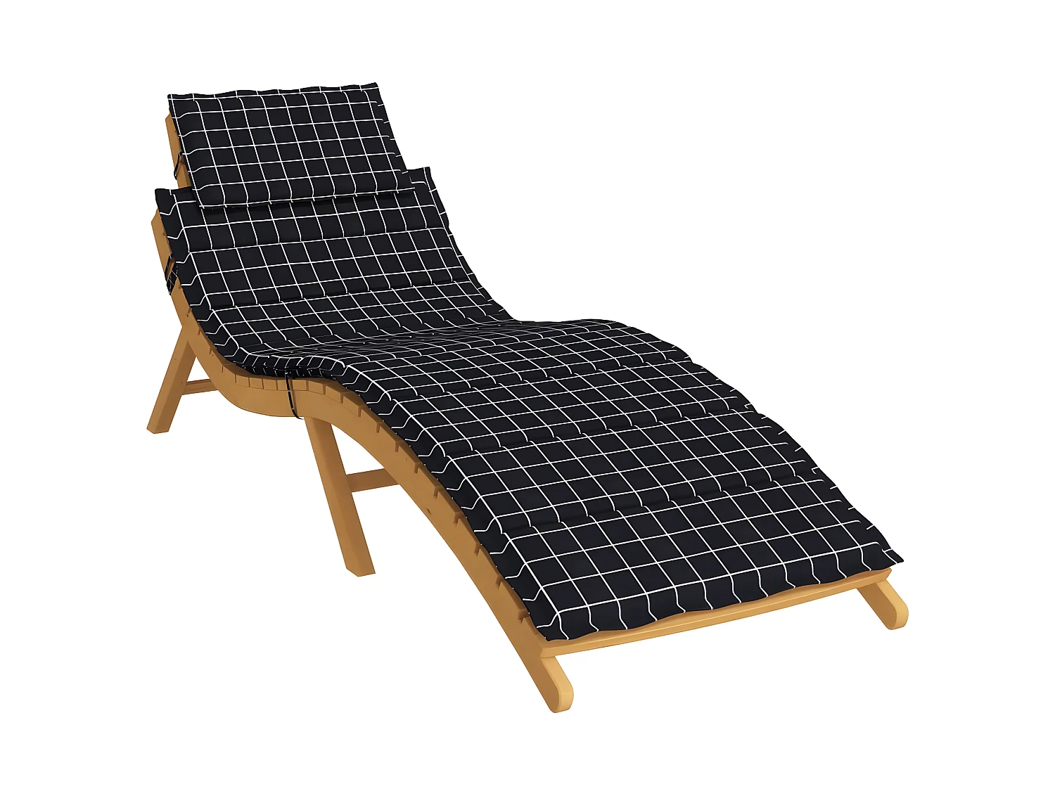 Coussin de chaise longue motif à carreaux noir tissu oxford OFR65199