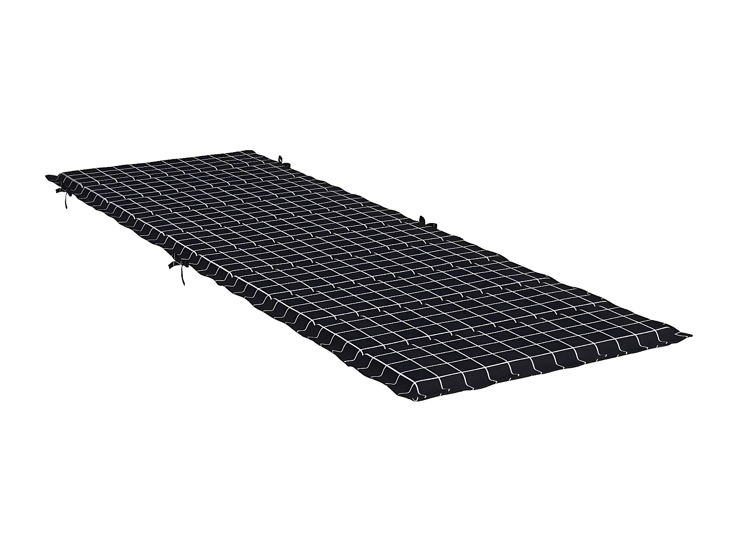 Coussin de chaise longue motif à carreaux noir tissu oxford OFR65199