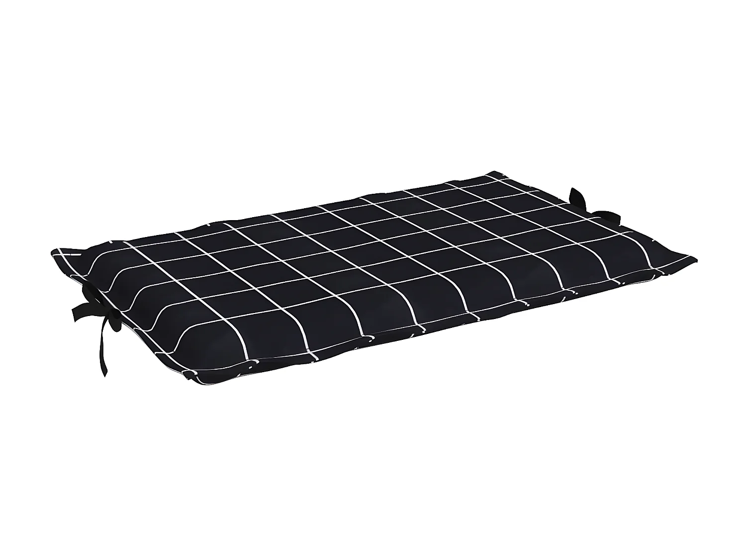 Coussin de chaise longue motif à carreaux noir tissu oxford OFR65199