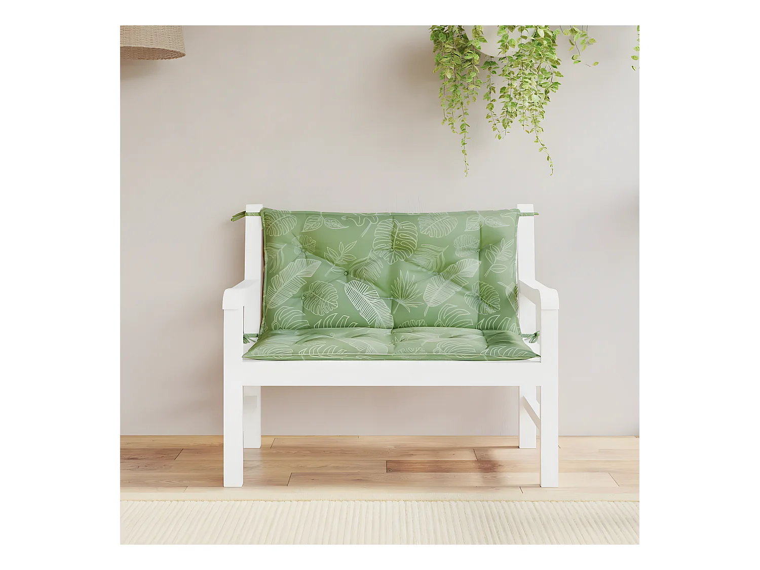 Coussins de banc de jardin Lot de 2 motif de feuilles OFR51129