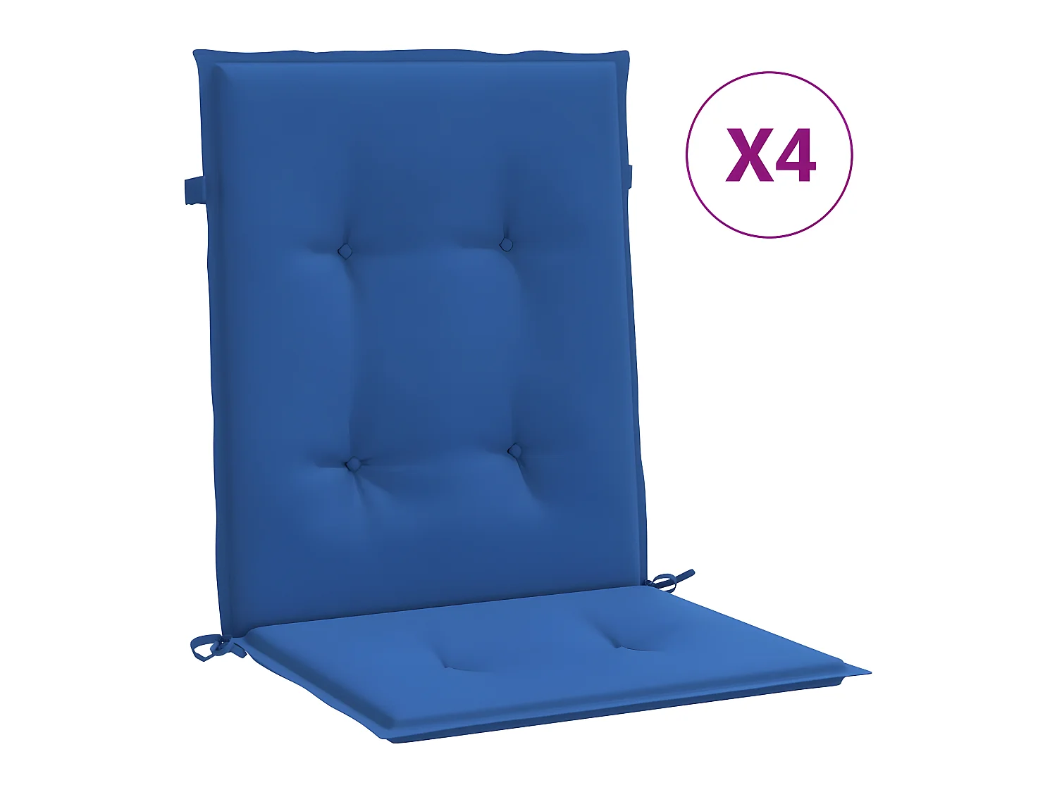 Tuinstoelkussens 4 st 100x50x3 cm oxford stof koningsblauw NL743299