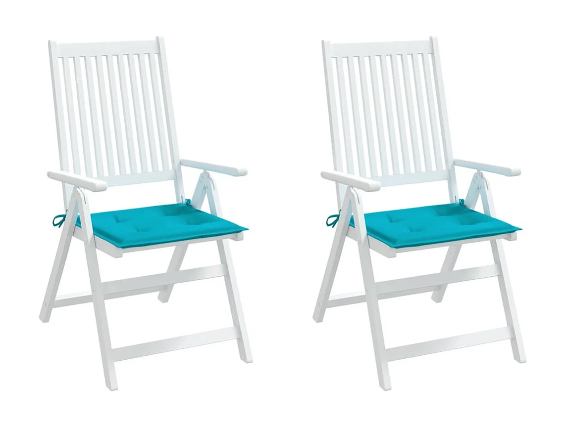 Coussins de chaise de jardin Lot de 2 turquoise 40x40x3cm tissu OFR65282