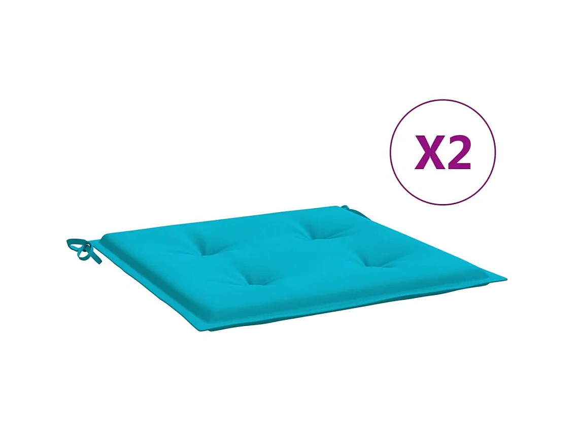 Cojines para silla de jardín 2 uds tela turquesa 40x40x3 cm ES231684
