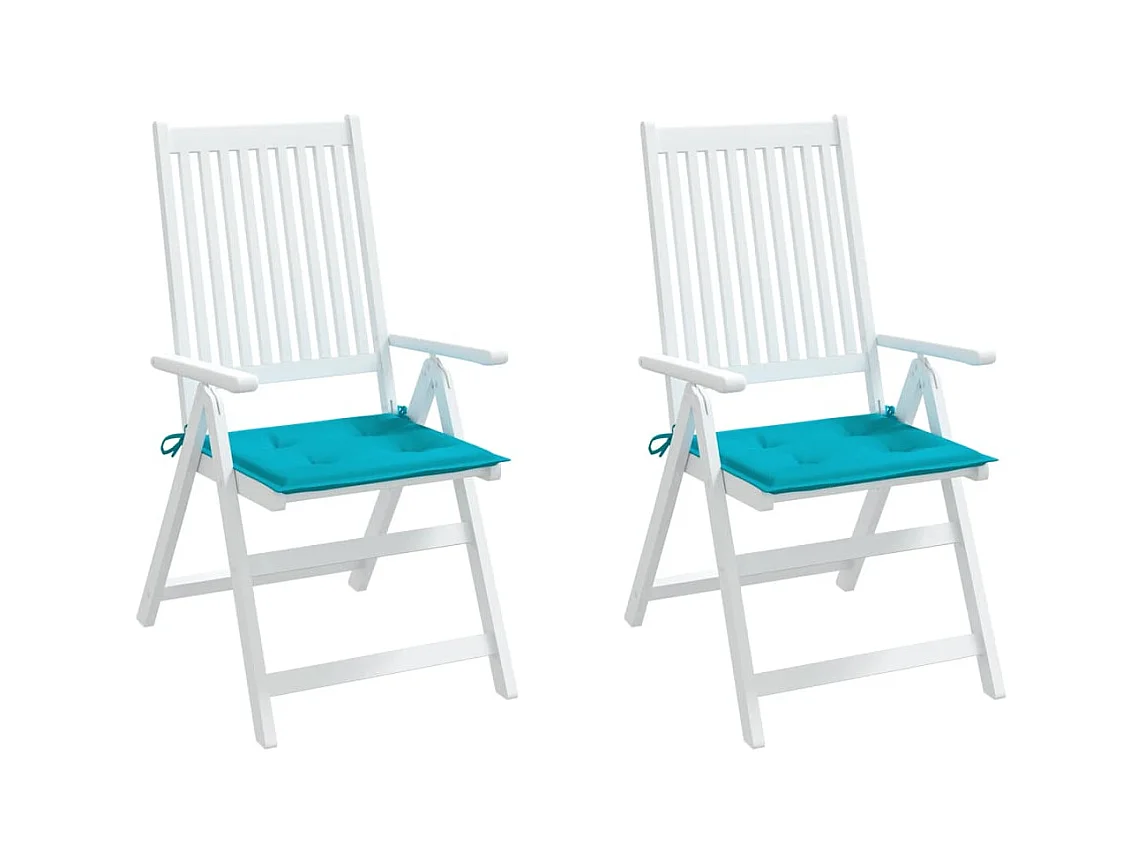Cojines para silla de jardín 2 uds tela turquesa 40x40x3 cm ES231684