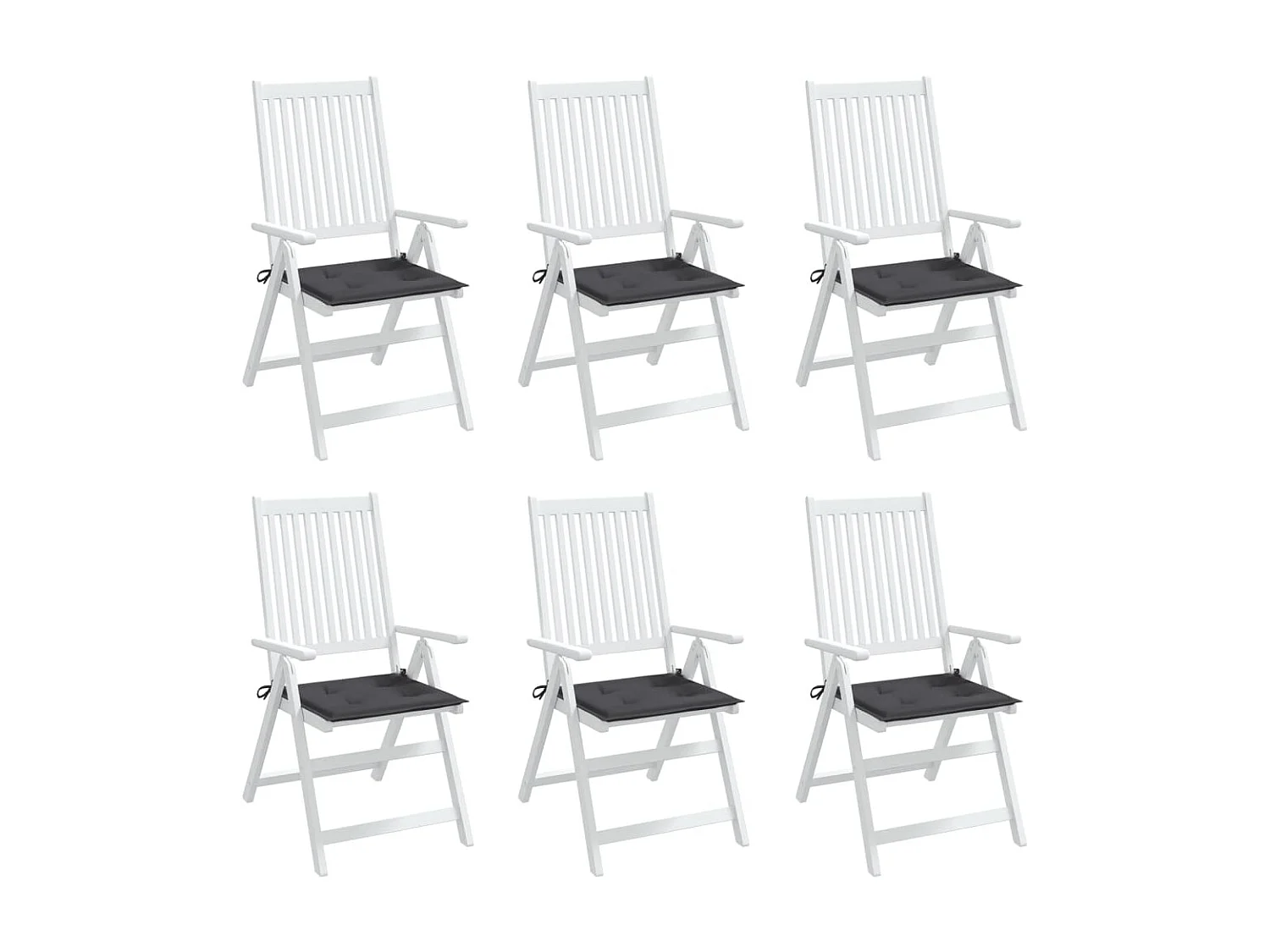 Coussins de chaise de jardin 6 pcs anthracite 50x50x3 cm OFR51532