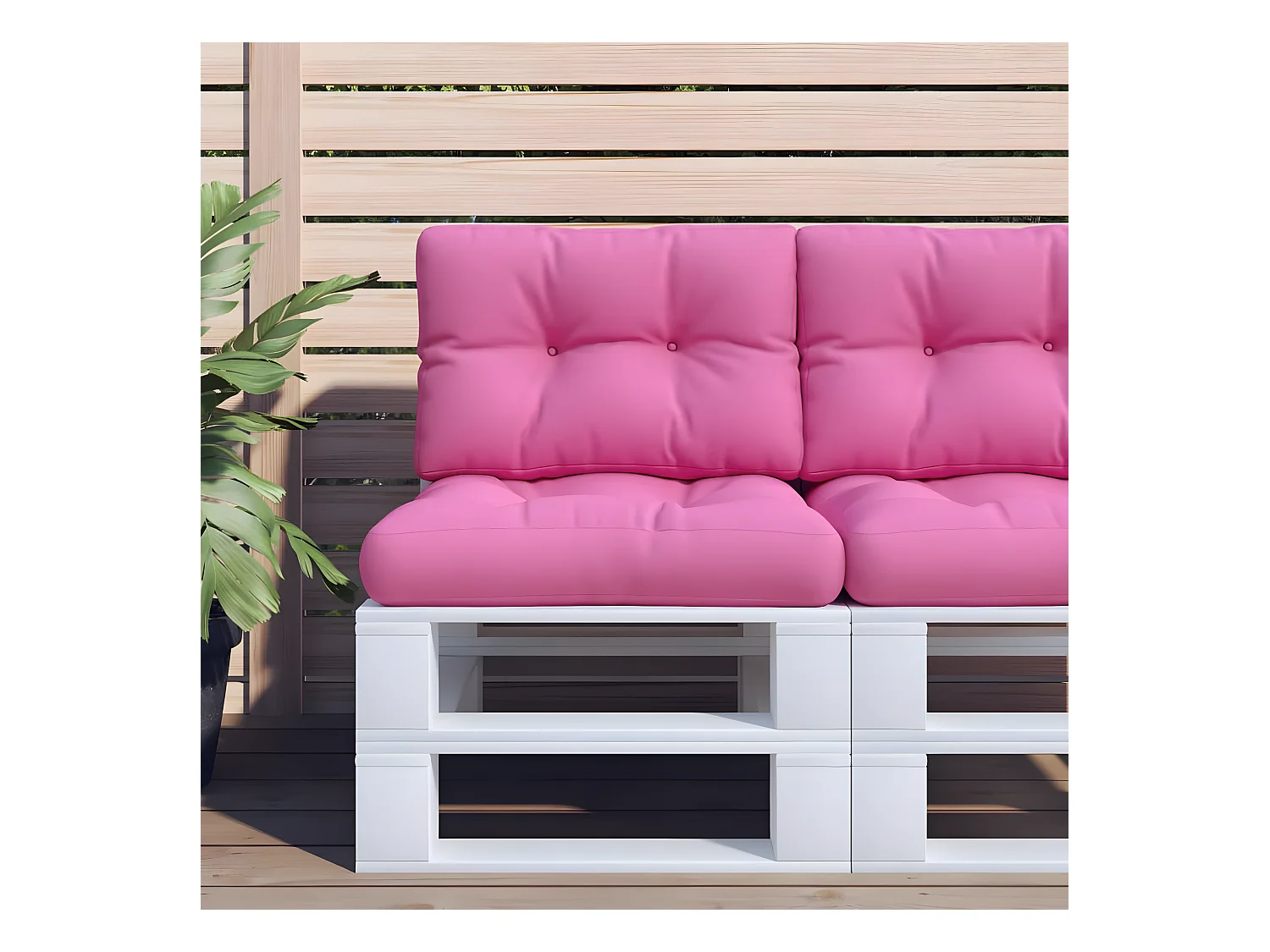 Coussin de palette rose 60x40x12 cm tissu OFR64234