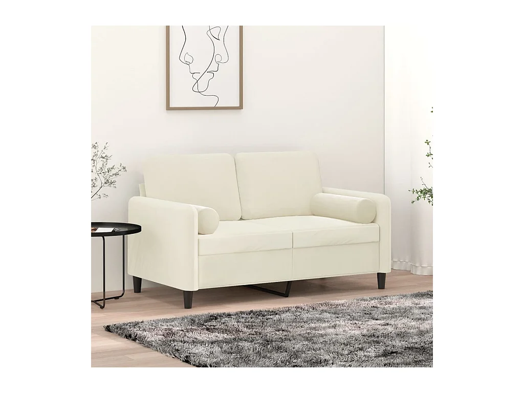 Coussins décoratifs 2 pcs Crème Ø15x50 cm Velours OFR71344