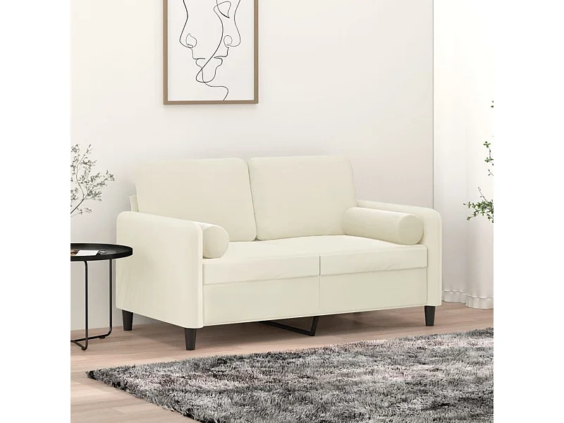 Sierkussens 2 st 15x50 cm fluweel crèmekleurig NL749551