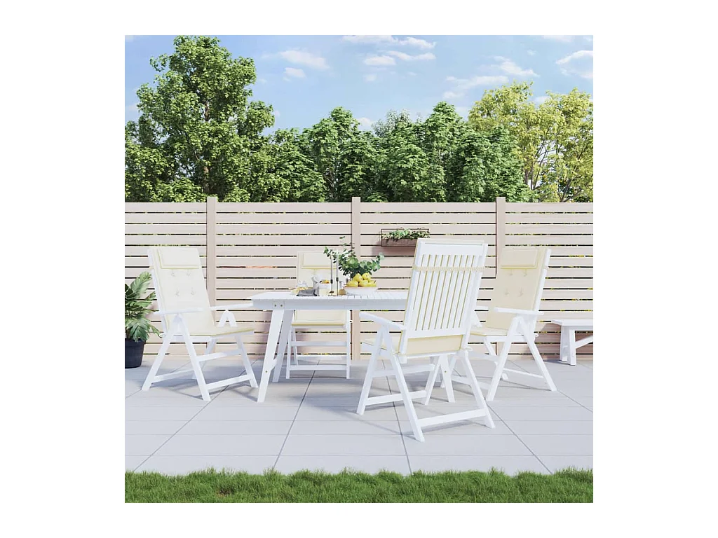Coussins de chaise à dossier haut Lot de 4 crème tissu oxford OFR30980